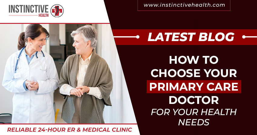 Doctor helping patient choose primary care services.